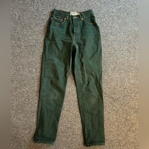 Vintage Dark Green Women's Straight Leg Jeans